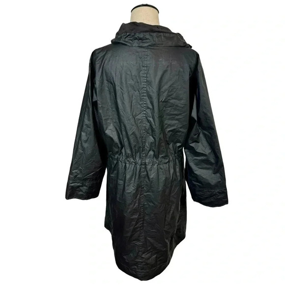 Eileen Fisher Organic Cotton Stand Collar Drawstring Anorak Jacket Windbreaker - Picture 5 of 7